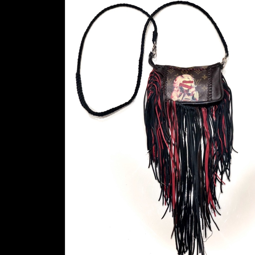 Auth Louis Vuitton Pochette Custom Boho Crossbody